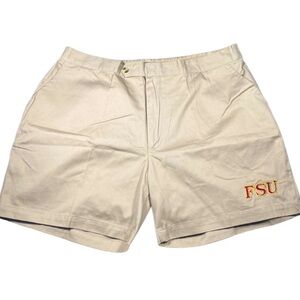 FSU Shorts Men’s 42 Khaki Florida State Seminoles Flat Front Embroidered Preppy
